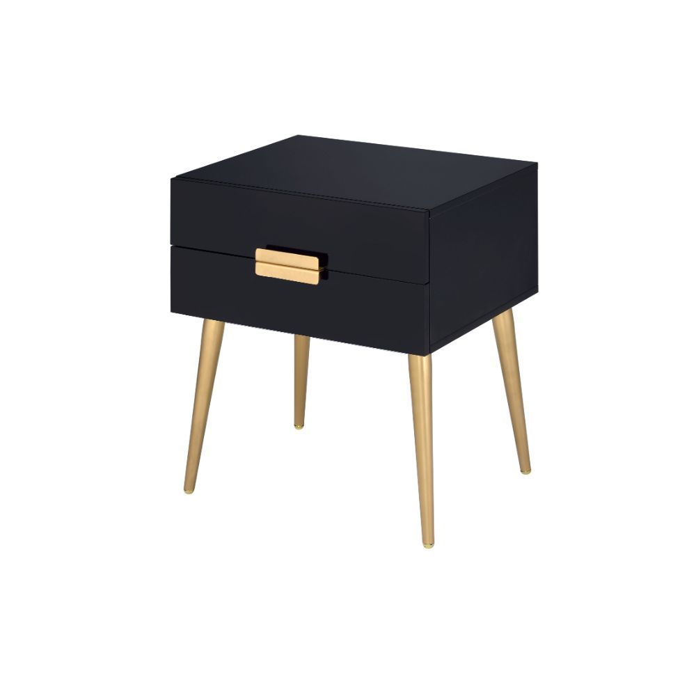 Denvor - End Table - Black & Gold