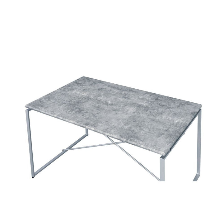 Jurgen - Dining Table - Faux Concrete & Silver
