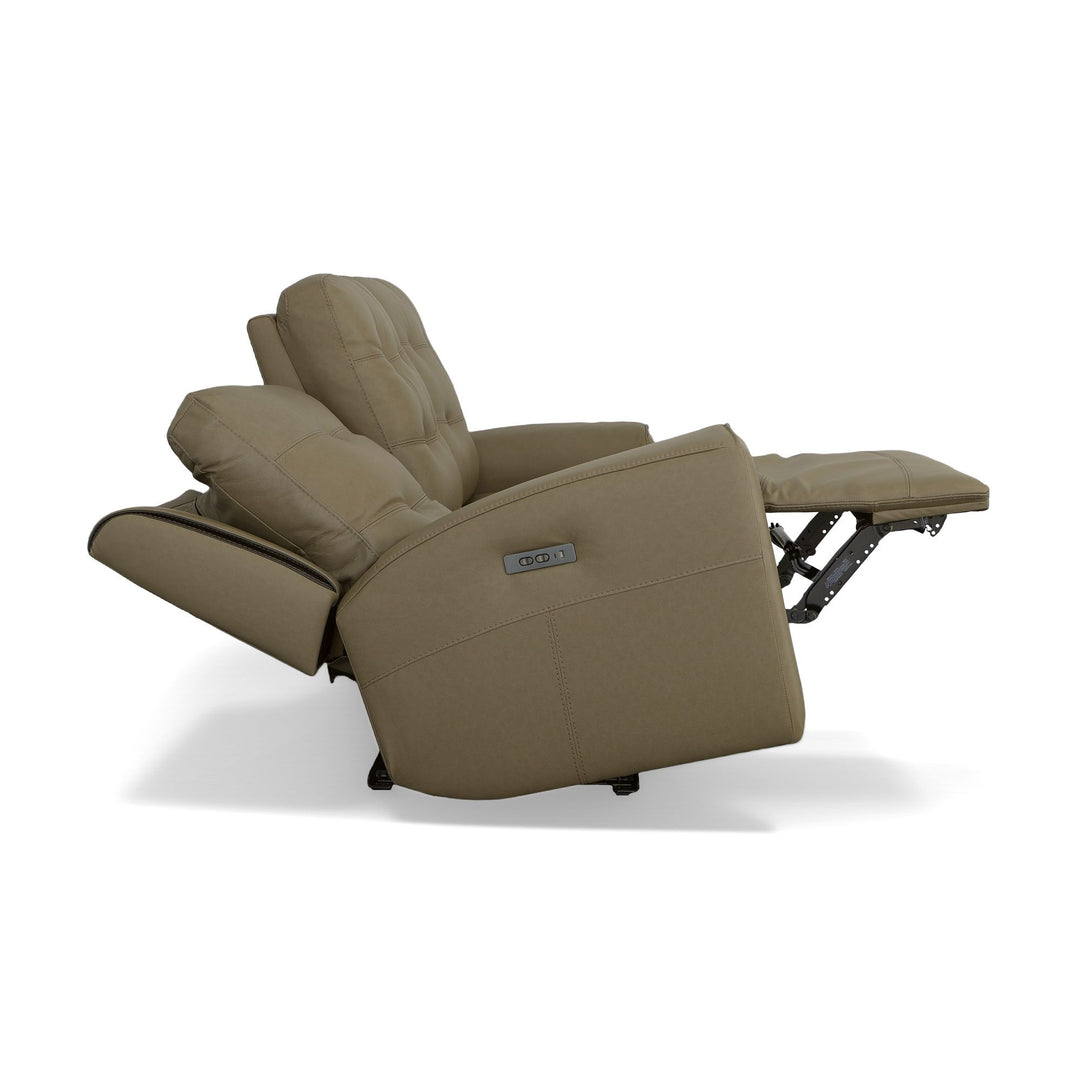 Flexsteel 1781-62PH-31082 Iris  Power Reclining Sofa With Power Headrests  Khaki