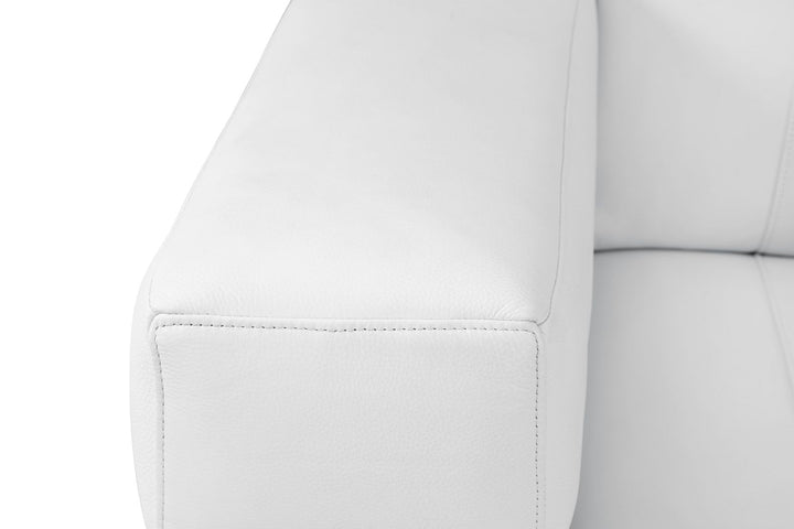 DivanItalia 904 Loveseat in Top-Grain Italian Leather - White