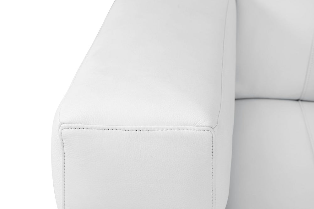 DivanItalia 904 Loveseat in Top-Grain Italian Leather - White
