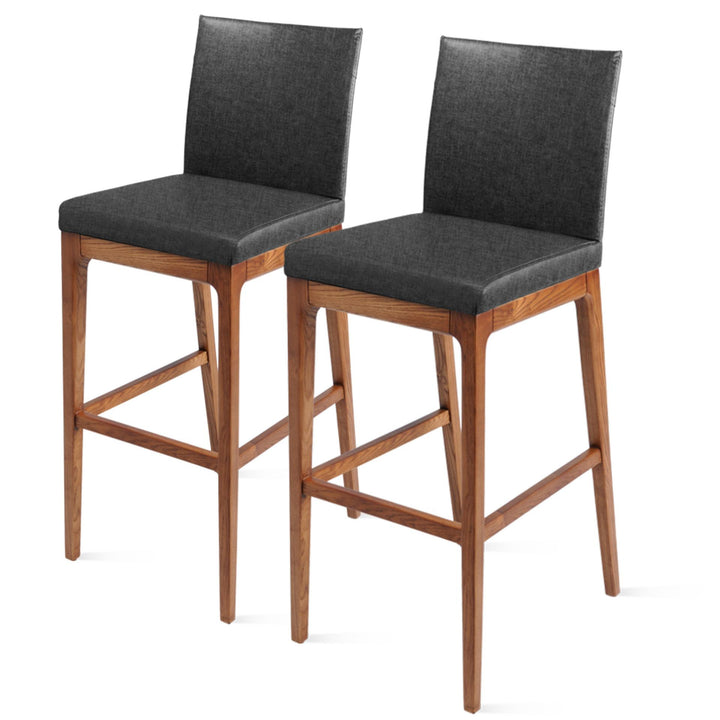 Devon Fabric Counter Stool Walnut Legs - Night Shade