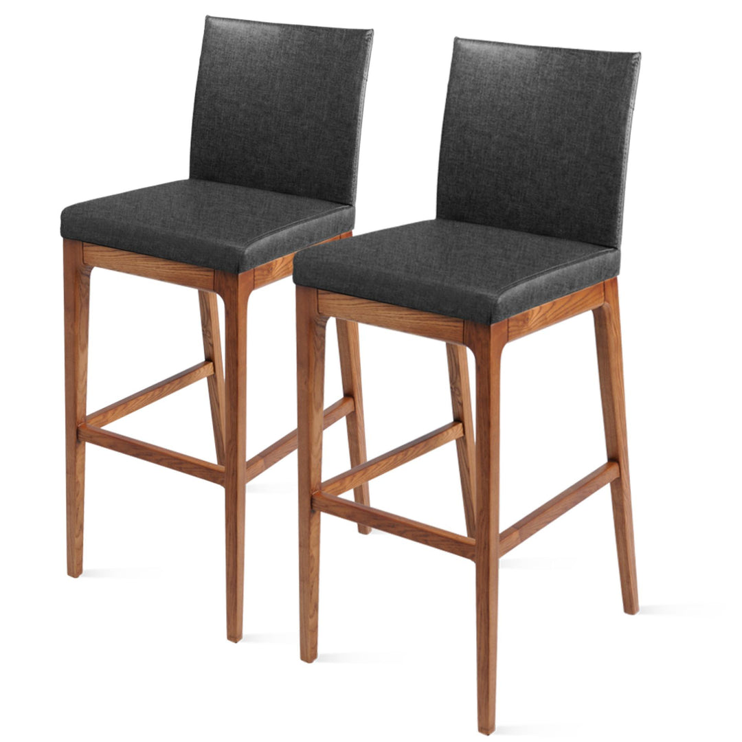 Devon Fabric Counter Stool Walnut Legs - Night Shade