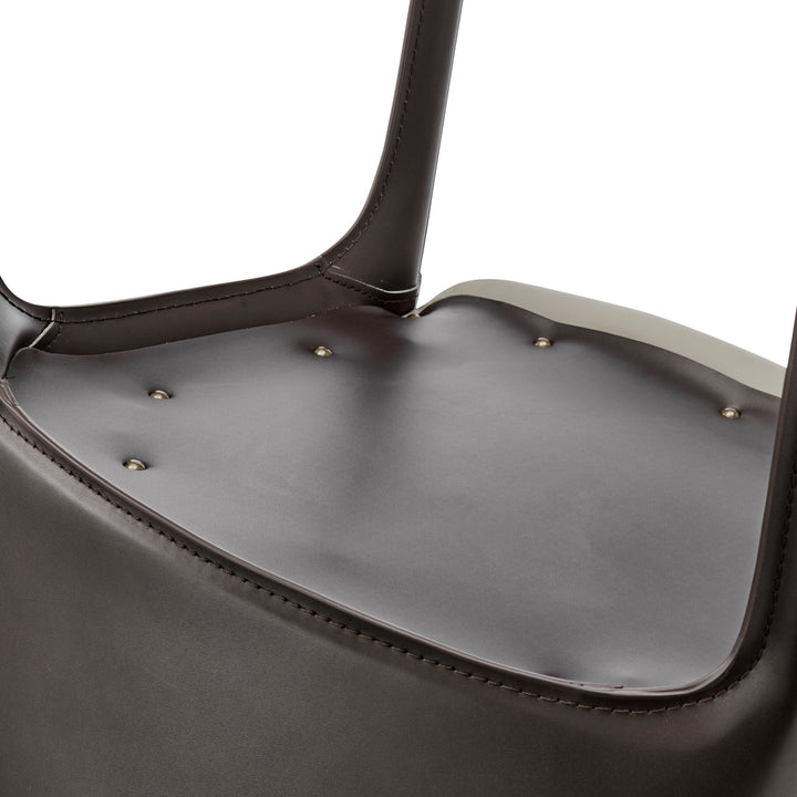 Stella Faux Leather Dining Side Chair - Taupe/Dark Brown - view 4