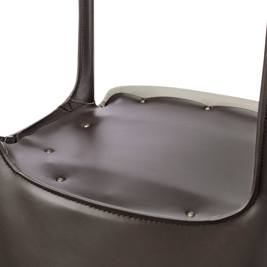 Stella Faux Leather Counter Stool - Taupe/Dark Brown - view 3