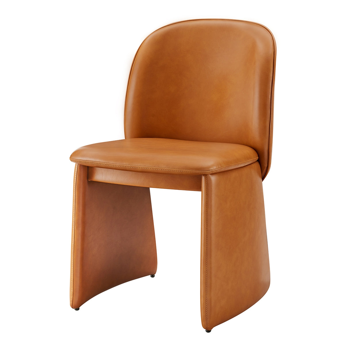 Shelby Faux Leather Dining Side Chair - Moza Caramel