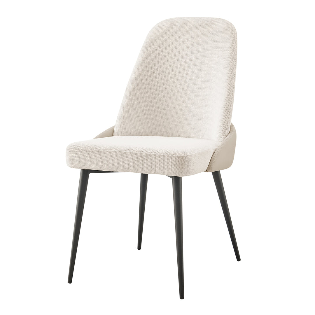 Elodie Linen/Faux Leather Dining Side Chair - Brompton Ivory/Venice Cream