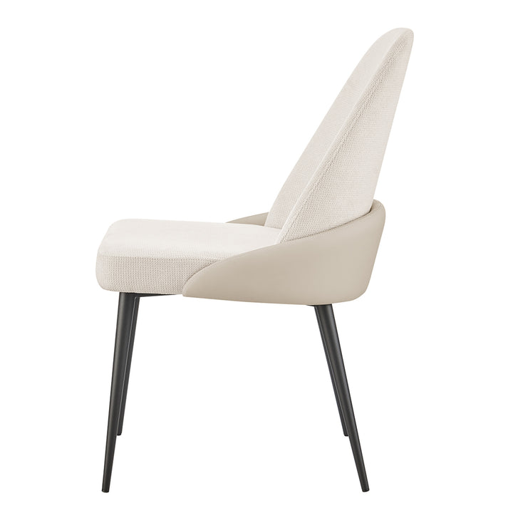 Elodie Linen/Faux Leather Dining Side Chair - Brompton Ivory/Venice Cream - view 4
