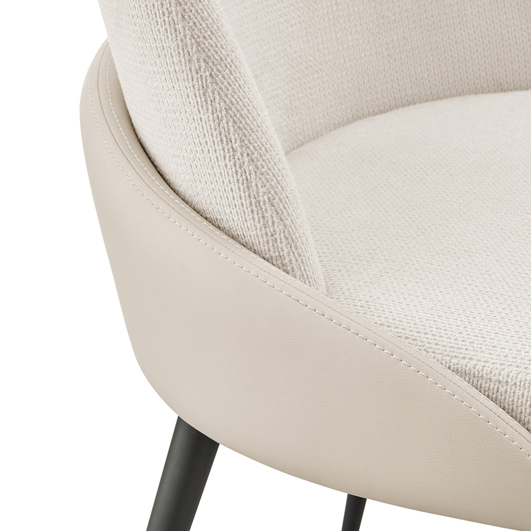 Elodie Linen/Faux Leather Dining Side Chair - Brompton Ivory/Venice Cream - view 8