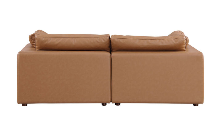 DivanItalia 1100 Modular Loveseat – Top-Grain Italian Leather - Cognac