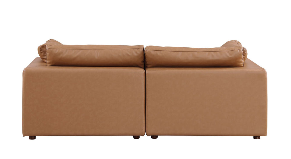 DivanItalia 1100 Modular Loveseat – Top-Grain Italian Leather - Cognac