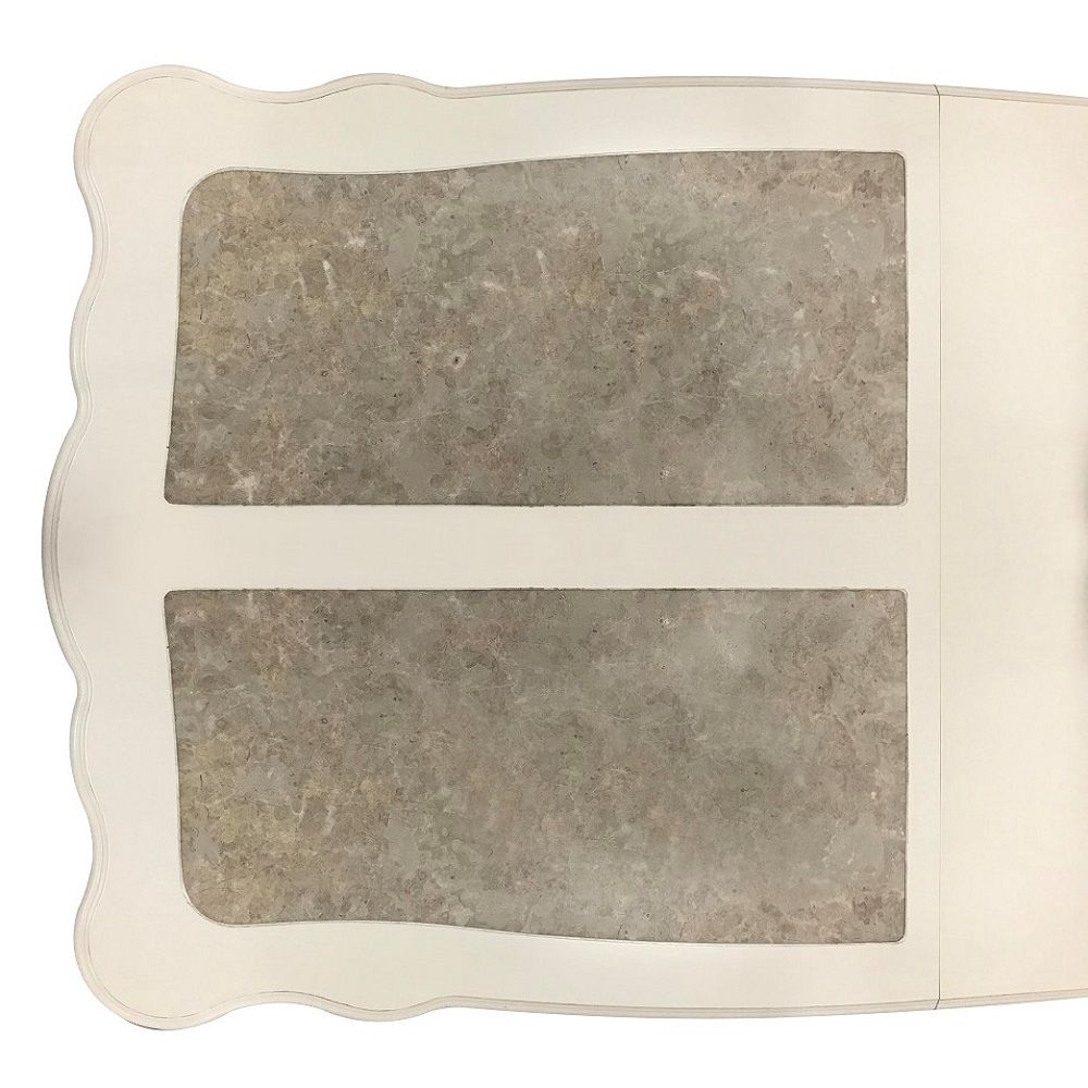 Chantelle - Natural Marble Top Dining Table - Pearl Beige Finish