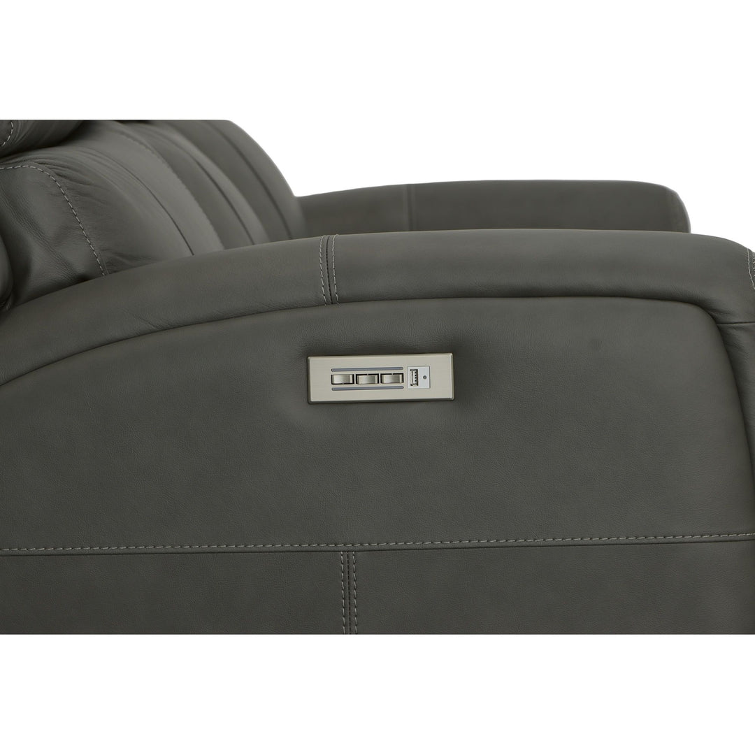 Flexsteel 1043-62PH-94602 Linden  Power Reclining Sofa With Power Headrests & Lumbar  Charcoal