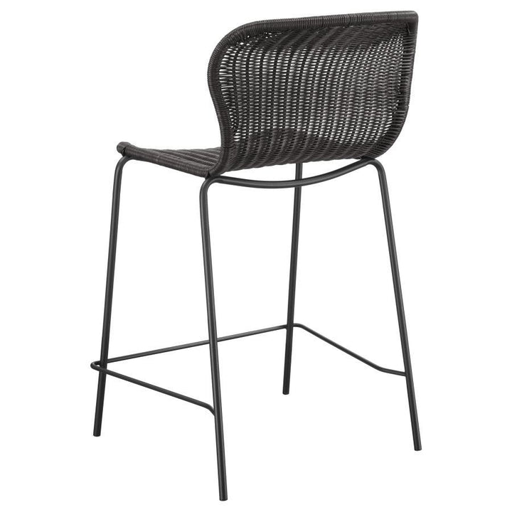 Mckinley - Faux Rattan Metal Counter Chair  - Brown