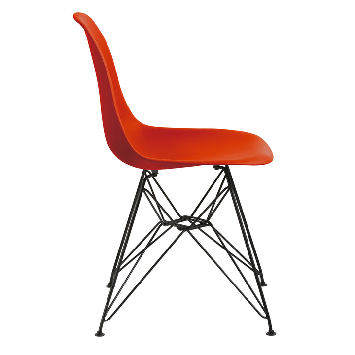 Modus Furniture 9L9766R Rostock Molded Plastic Wire Base Dining Chair In Firecracker