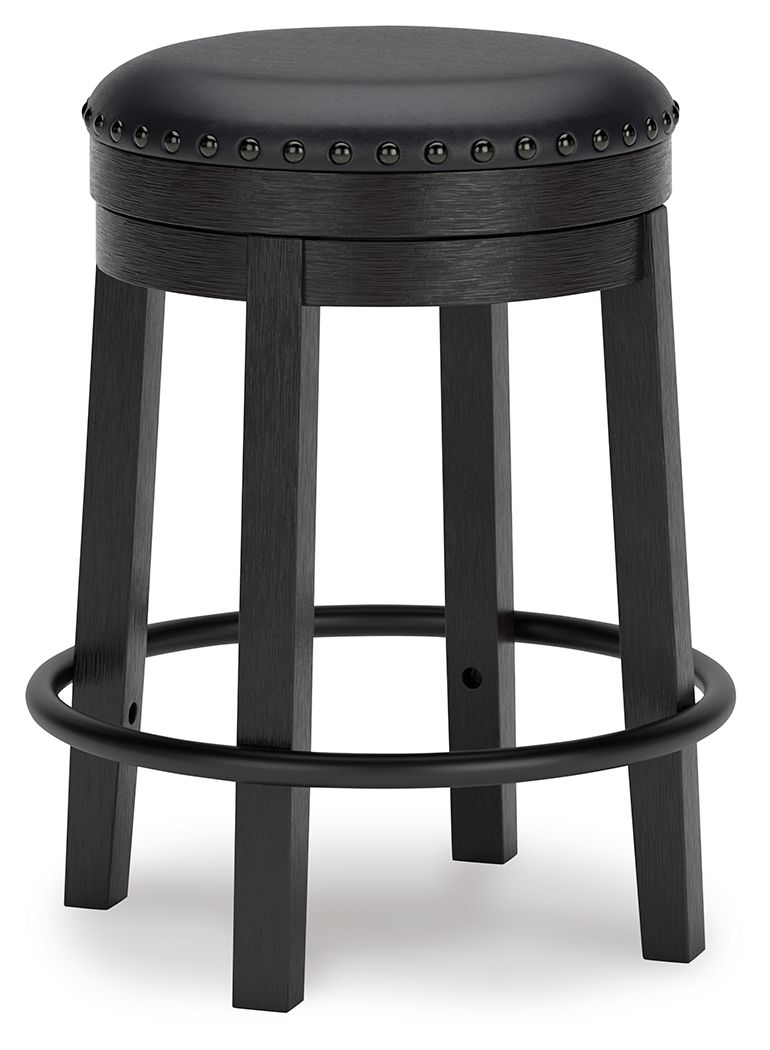 Valebeck - Upholstered Swivel Stool - Black