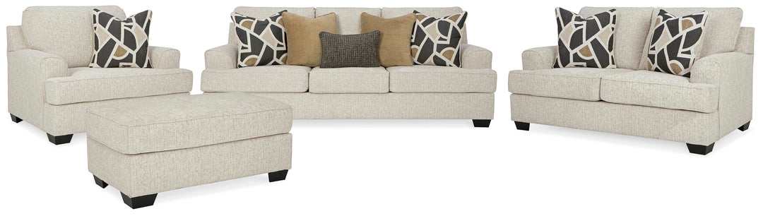 Heartcort Sofa, Loveseat, Oversized Chair and Ottoman - Quartz (2)