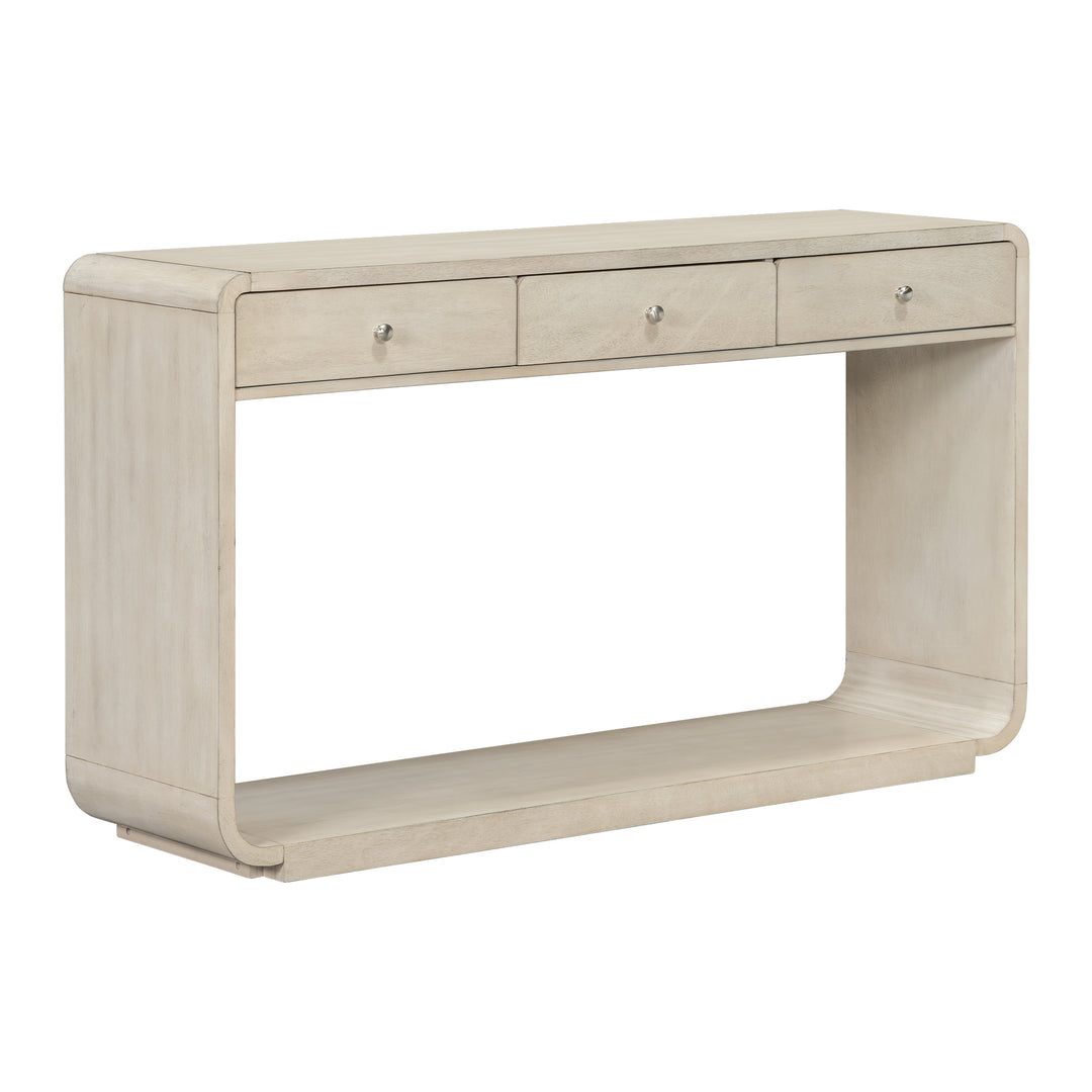 Curved Leg 3-Drawer Console Table – Natural