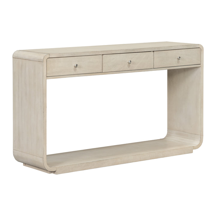 Curved Leg 3-Drawer Console Table – Natural