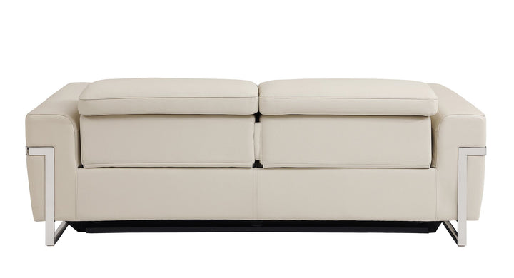 DivanItalia 990 Power Reclining Sofa with Power Headrest in Top-Grain Italian Leather - Beige