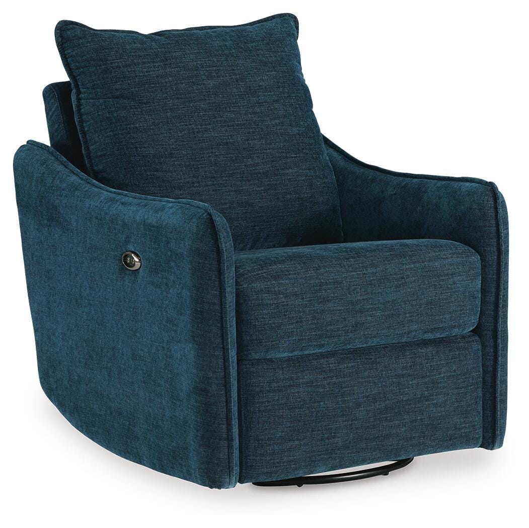 McBurg Swivel Power Recliner - Blue (1)