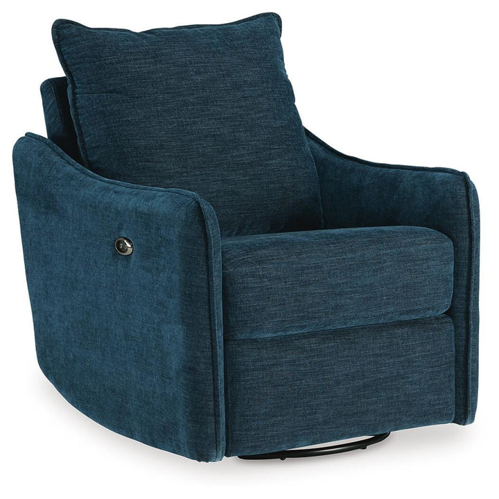 McBurg Swivel Power Recliner - Blue (1)