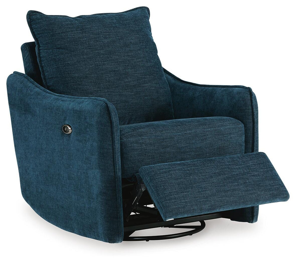McBurg Swivel Power Recliner - Blue (3)