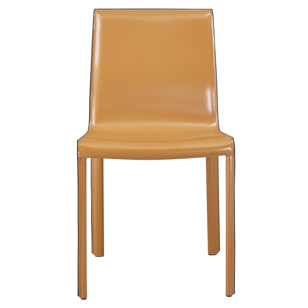 Gervin Recycled Leather Dining Side Chair - Chestnut - view 5