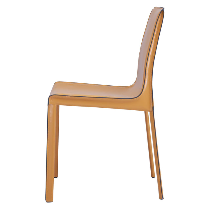Gervin Recycled Leather Dining Side Chair - Chestnut - view 6
