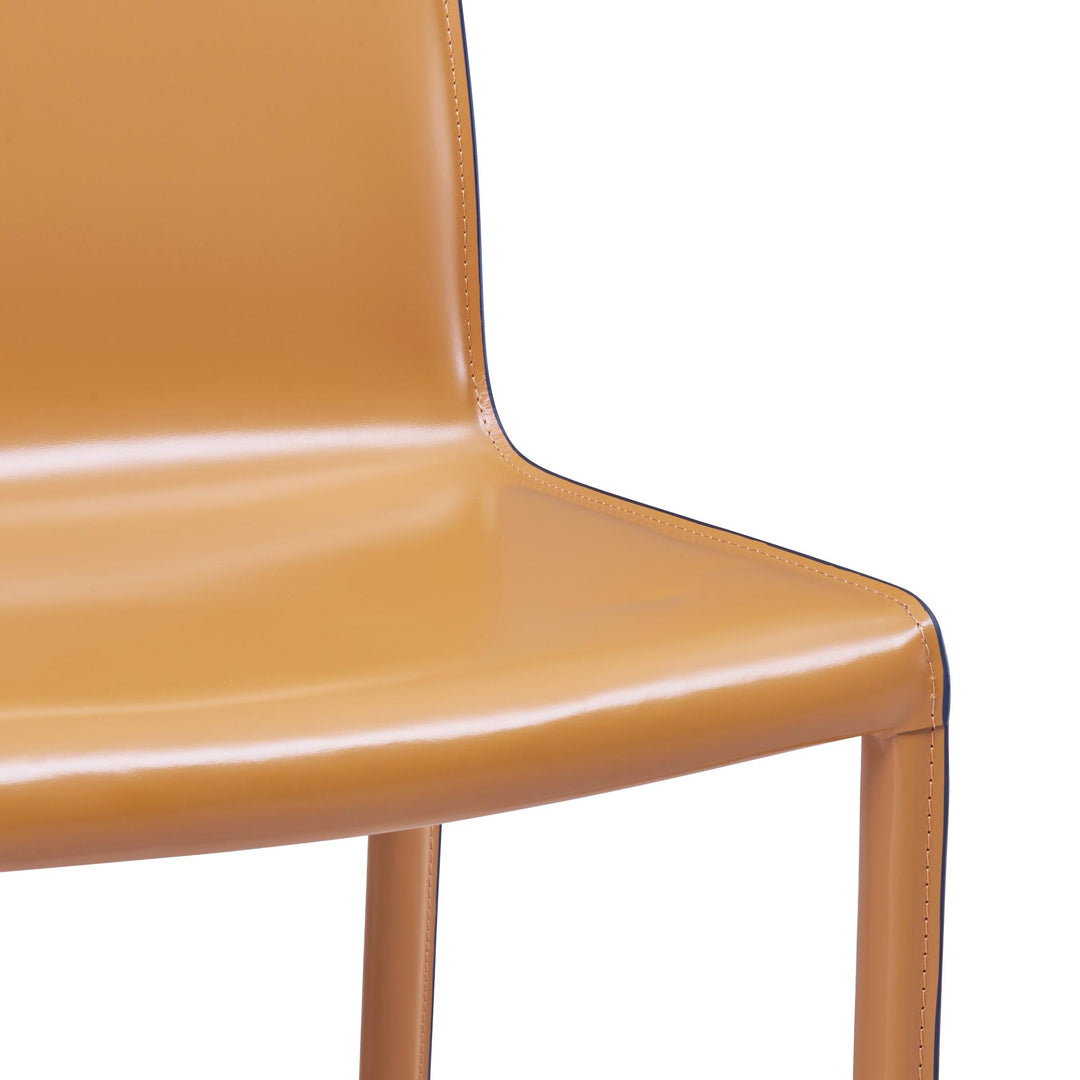 Gervin Recycled Leather Dining Side Chair - Chestnut - view 9