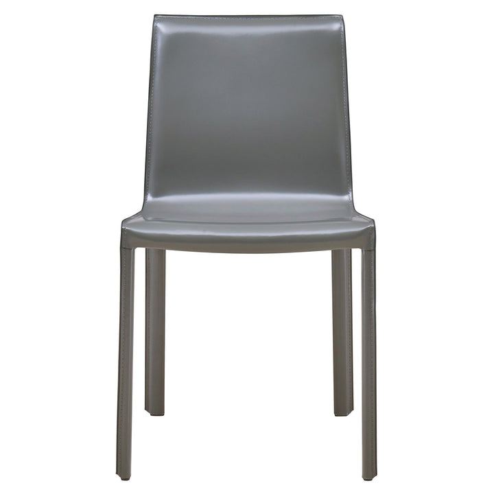 Gervin Recycled Leather Dining Side Chair - Anthracite - view 3