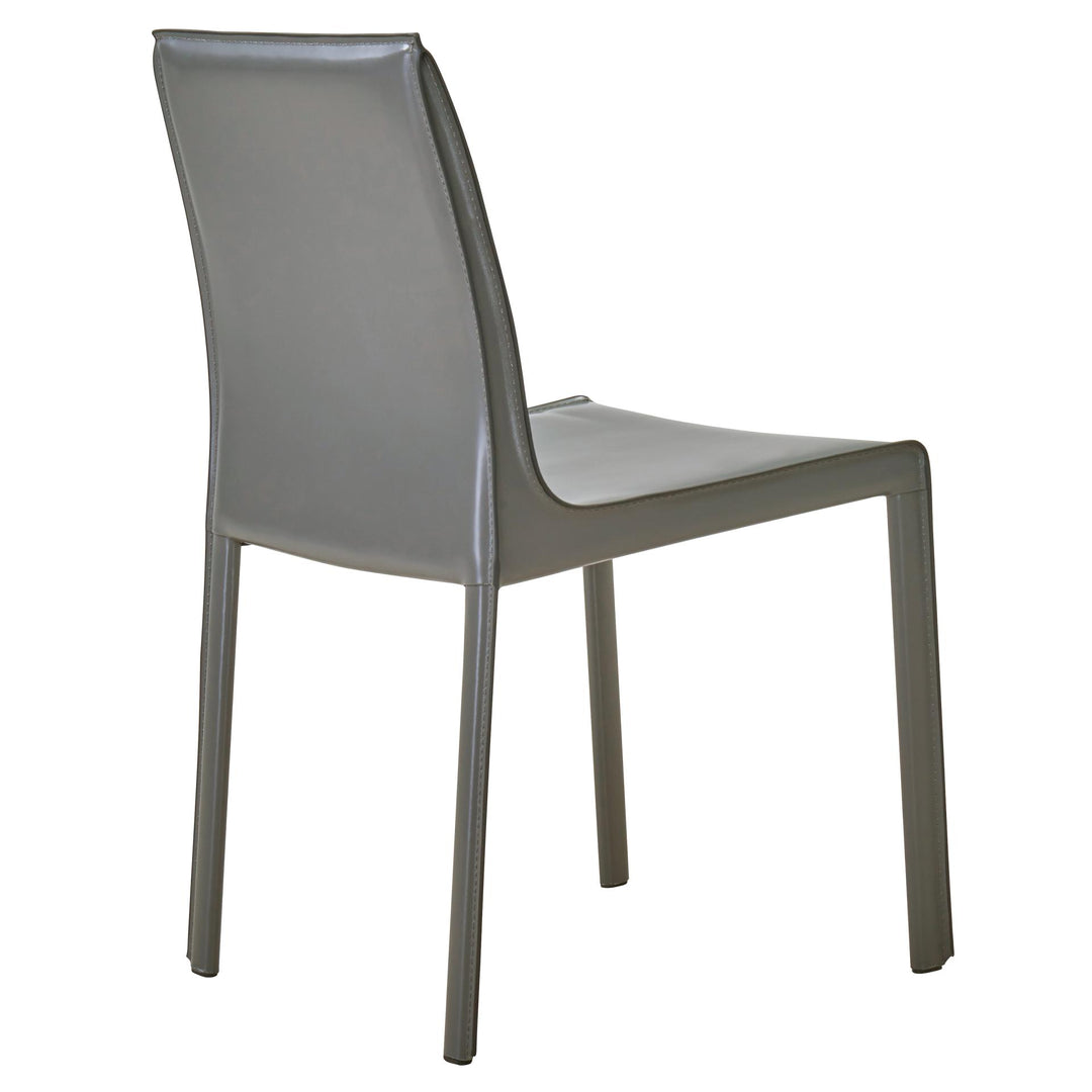 Gervin Recycled Leather Dining Side Chair - Anthracite - view 6