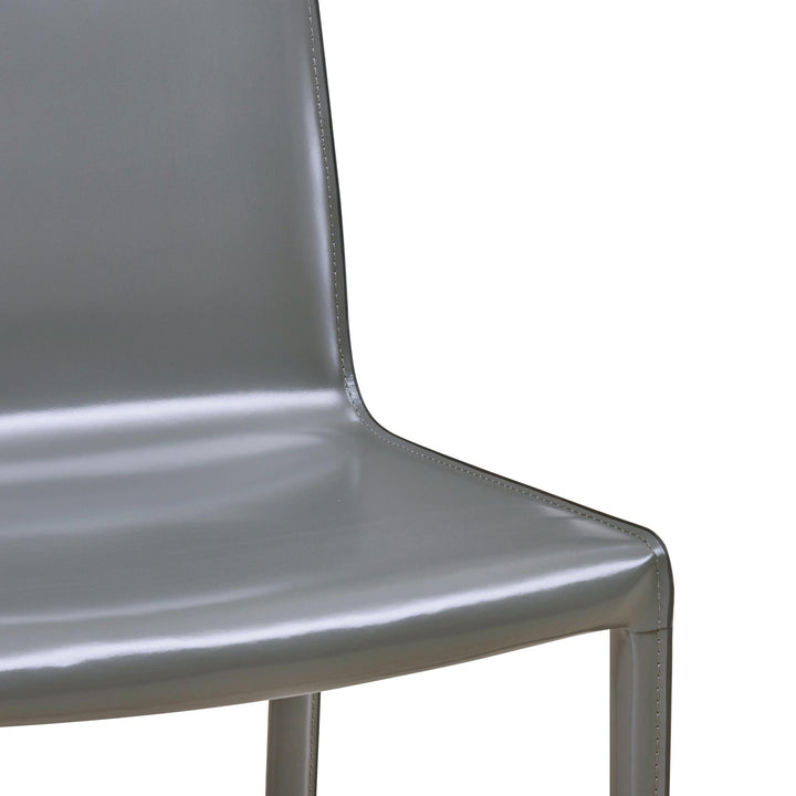 Gervin Recycled Leather Dining Side Chair - Anthracite - view 7