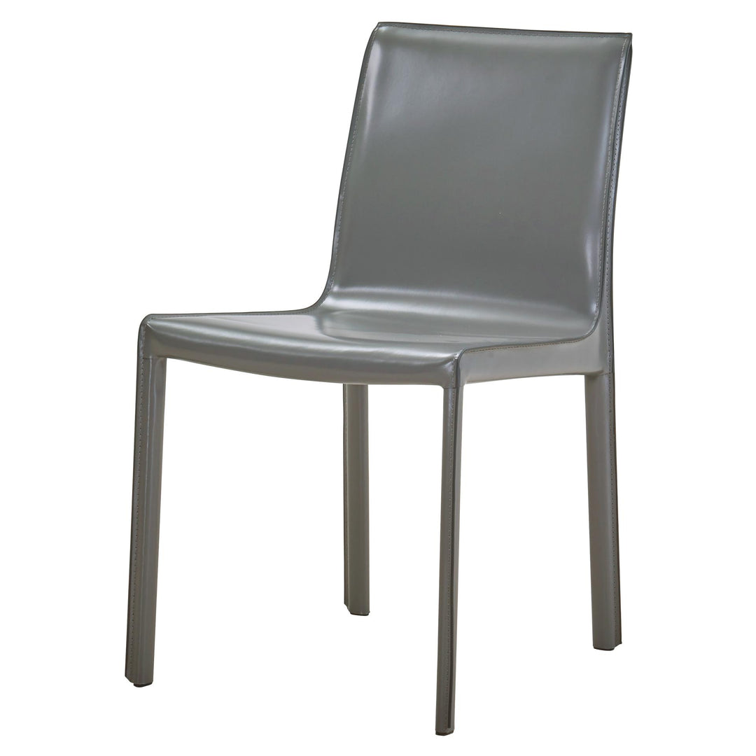 Gervin Recycled Leather Dining Side Chair - Anthracite