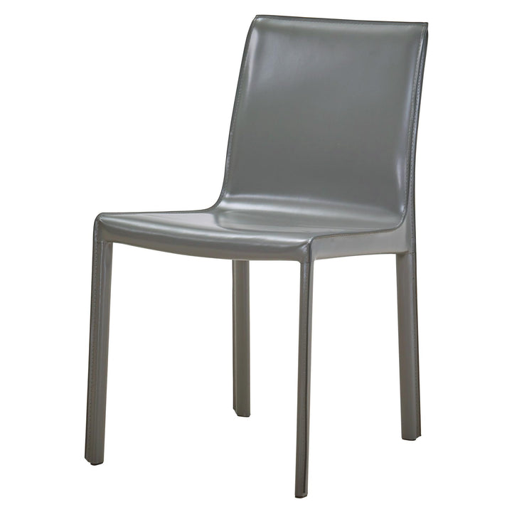 Gervin Recycled Leather Dining Side Chair - Anthracite