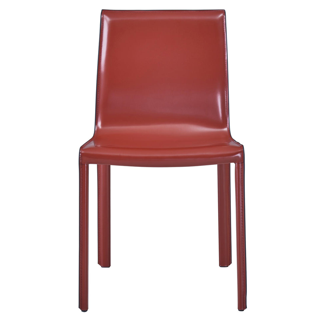 Gervin Recycled Leather Dining Side Chair - Cordovan - view 3