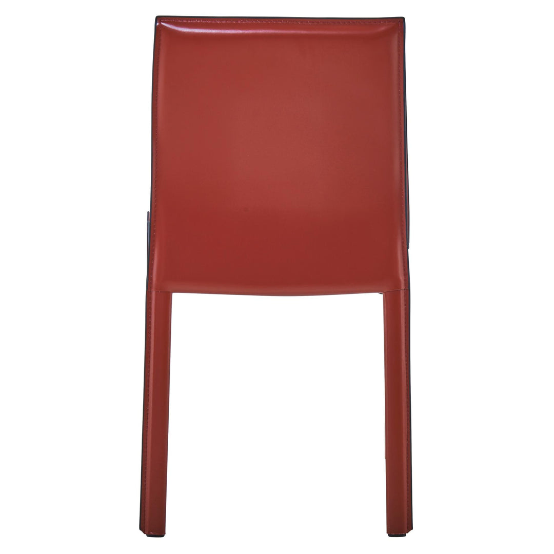 Gervin Recycled Leather Dining Side Chair - Cordovan - view 5
