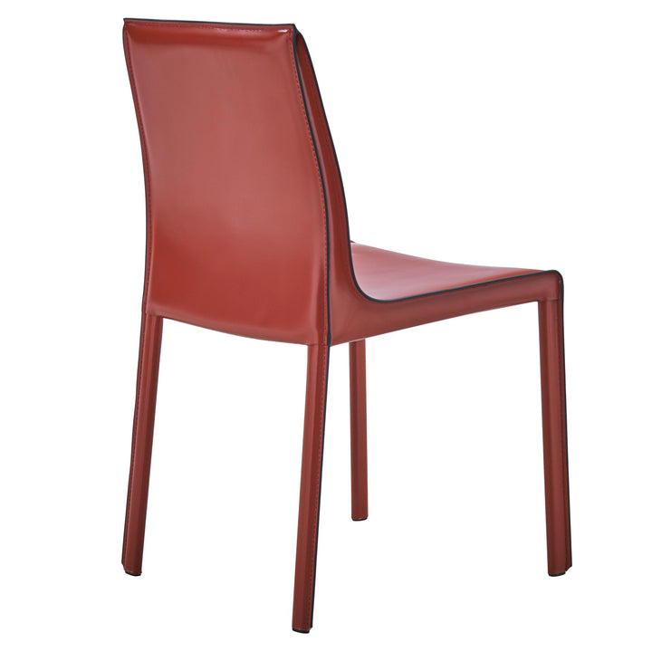 Gervin Recycled Leather Dining Side Chair - Cordovan - view 6