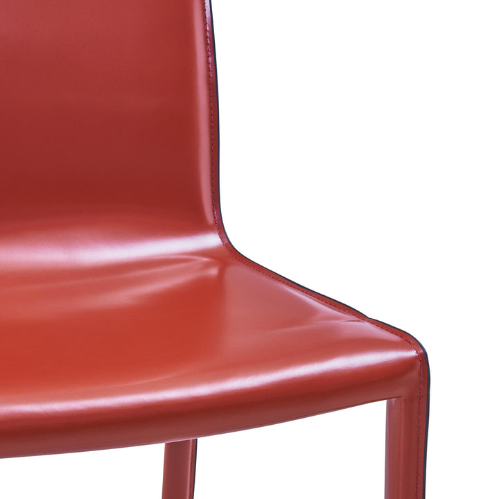 Gervin Recycled Leather Dining Side Chair - Cordovan - view 7