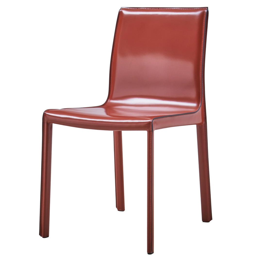 Gervin Recycled Leather Dining Side Chair - Cordovan