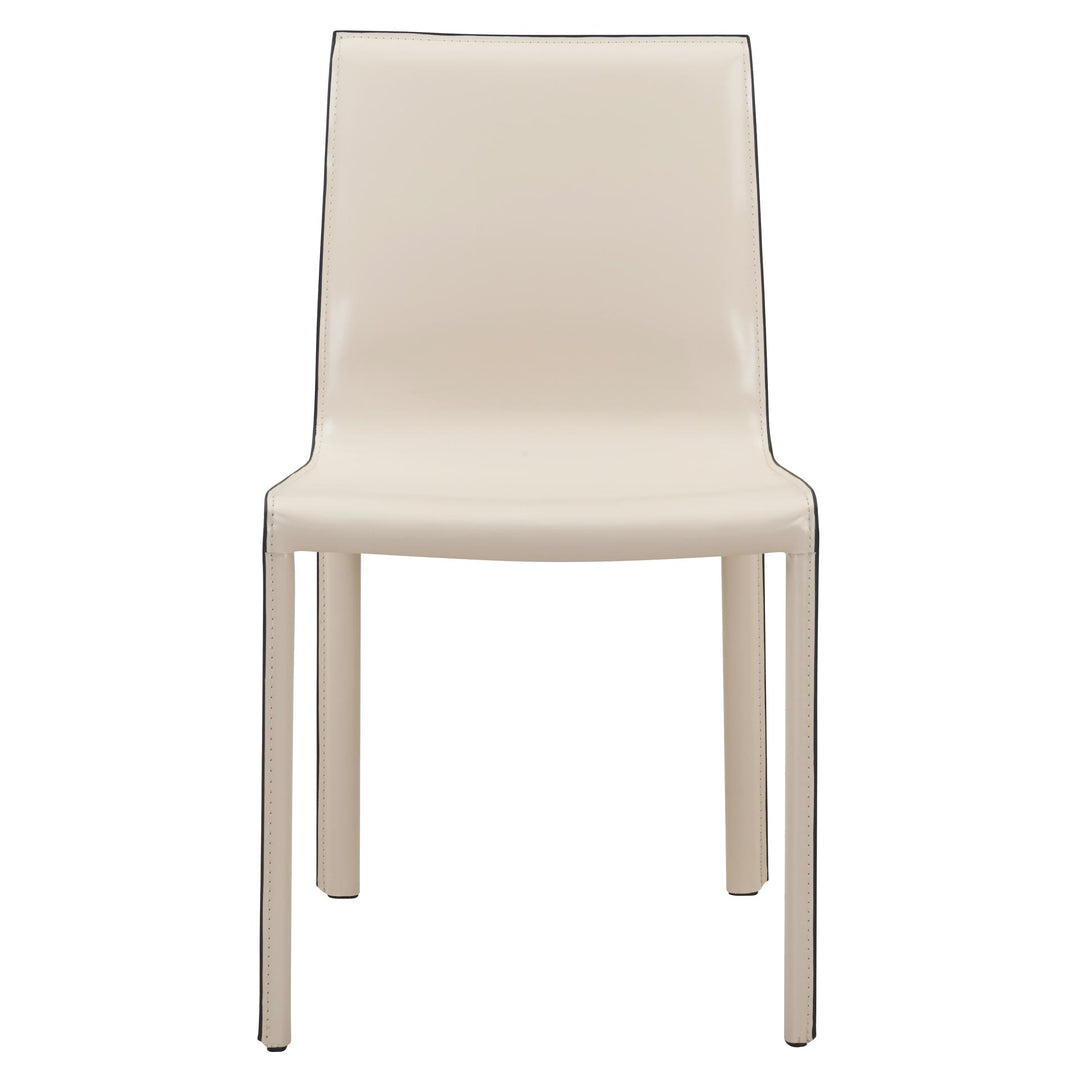 Gervin Recycled Leather Dining Side Chair - Vanilla - view 3