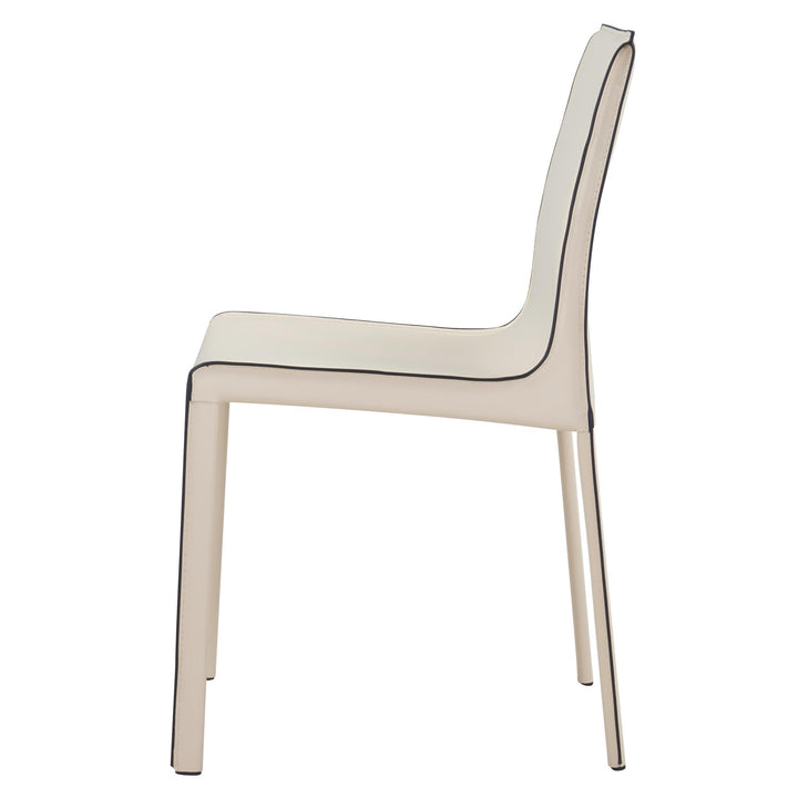 Gervin Recycled Leather Dining Side Chair - Vanilla - view 4