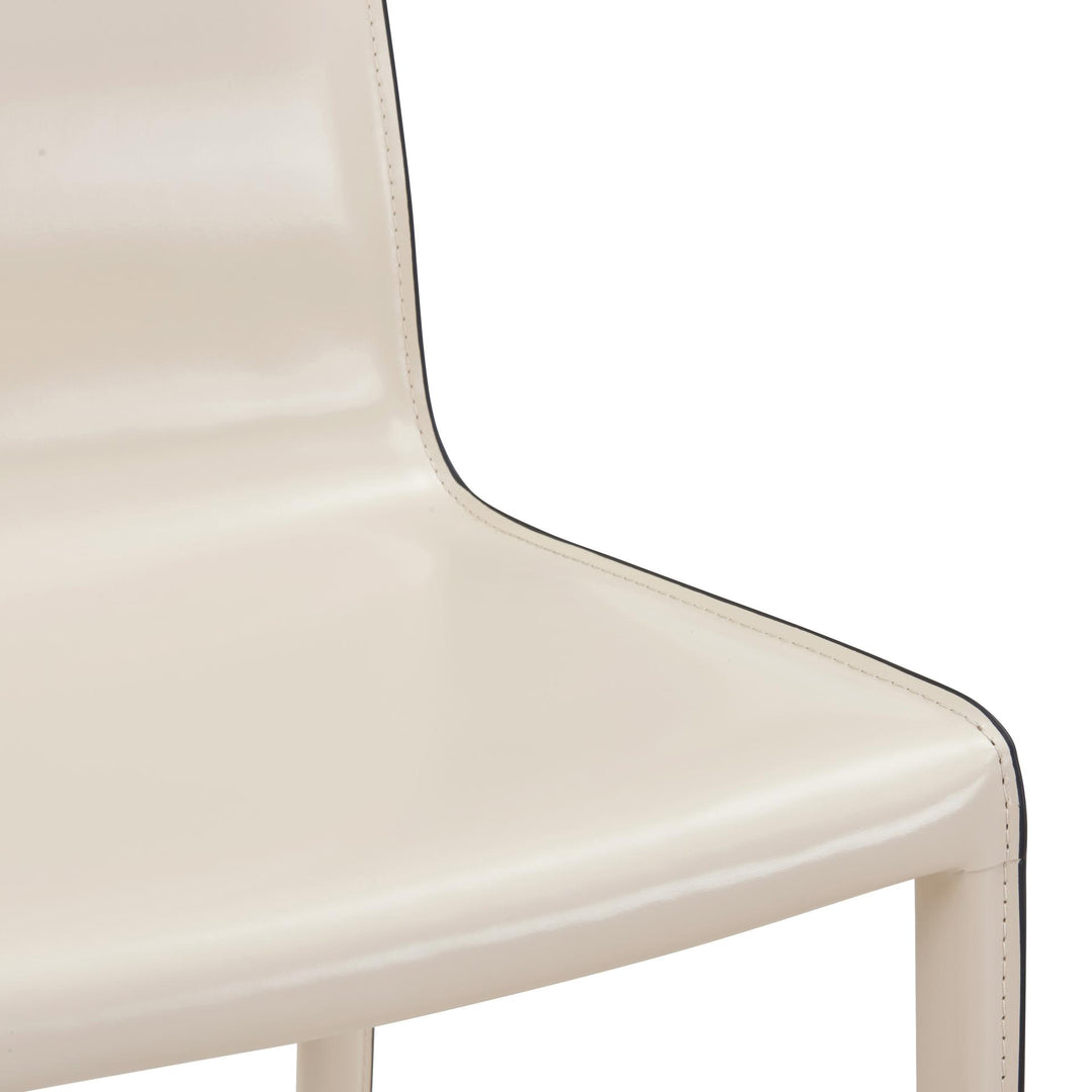 Gervin Recycled Leather Dining Side Chair - Vanilla - view 7