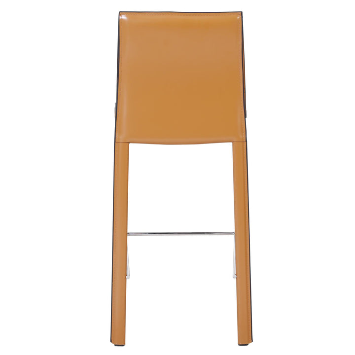 Gervin Recycled Leather Counter Stool - Chestnut - view 6