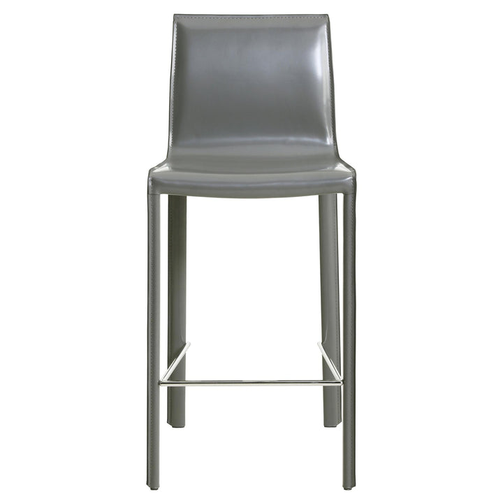 Gervin Recycled Leather Counter Stool - Anthracite - view 3