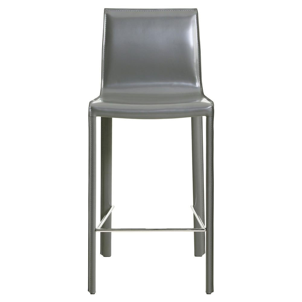 Gervin Recycled Leather Counter Stool - Anthracite - view 3