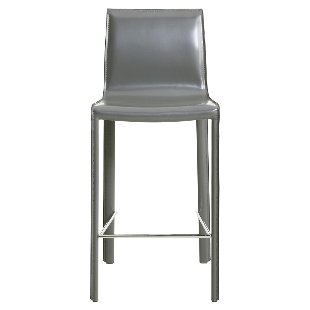 Gervin Recycled Leather Counter Stool - Anthracite - view 3