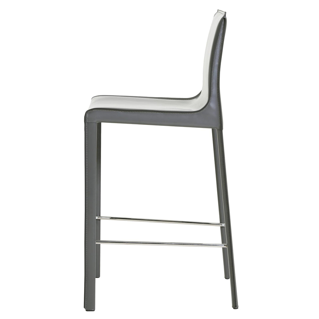 Gervin Recycled Leather Counter Stool - Anthracite - view 4