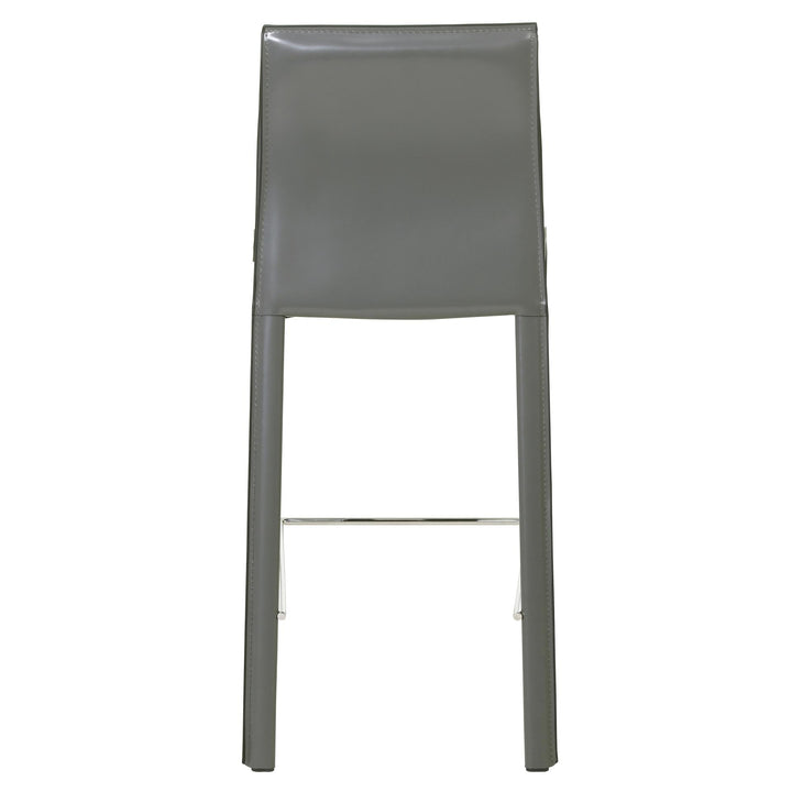 Gervin Recycled Leather Counter Stool - Anthracite - view 5