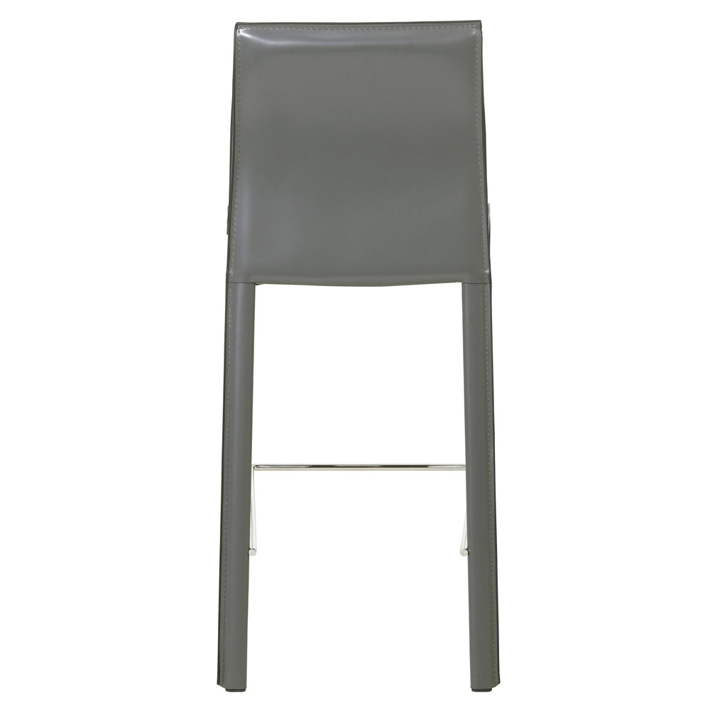 Gervin Recycled Leather Counter Stool - Anthracite - view 5